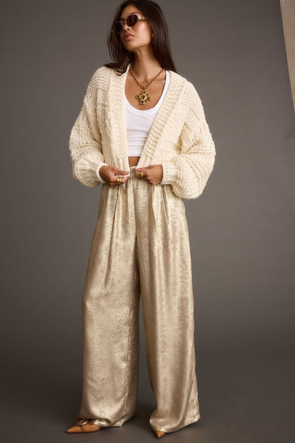 Rowan Cream Cable Knit Cardigan