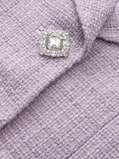 Maya Textured Lapel Purple Suit Jacket