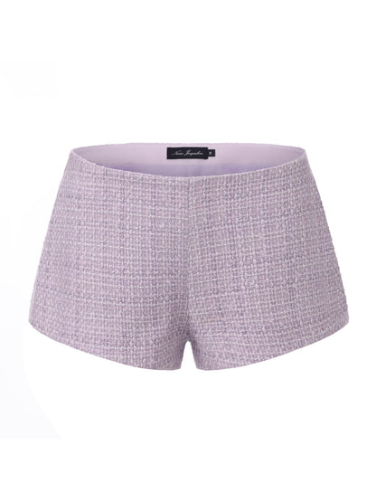 Annabella Textured Purple Woven Shorts