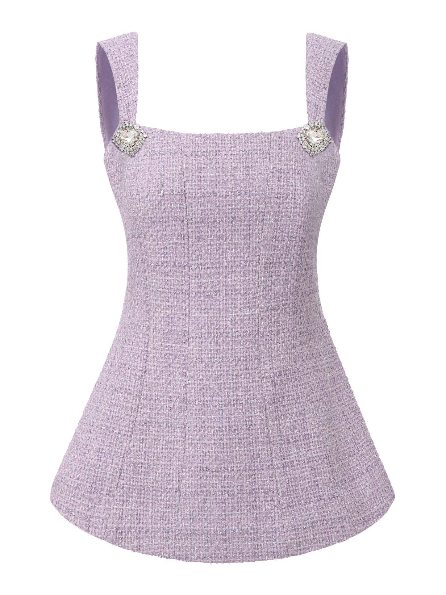 Annabella Textured Woven Purple Bow Top
