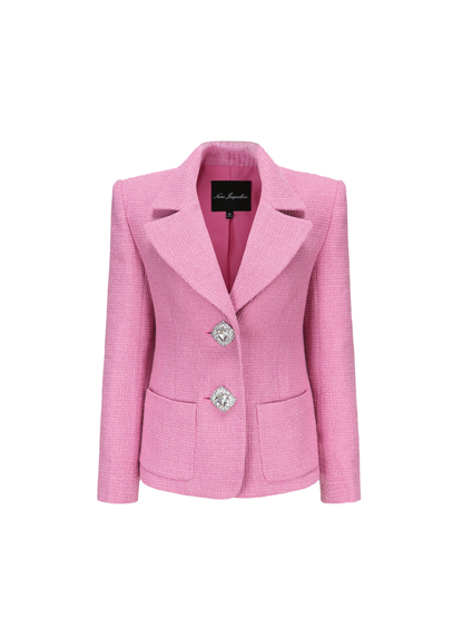 Maya Textured Lapel Pink Suit Jacket (Final Sale)