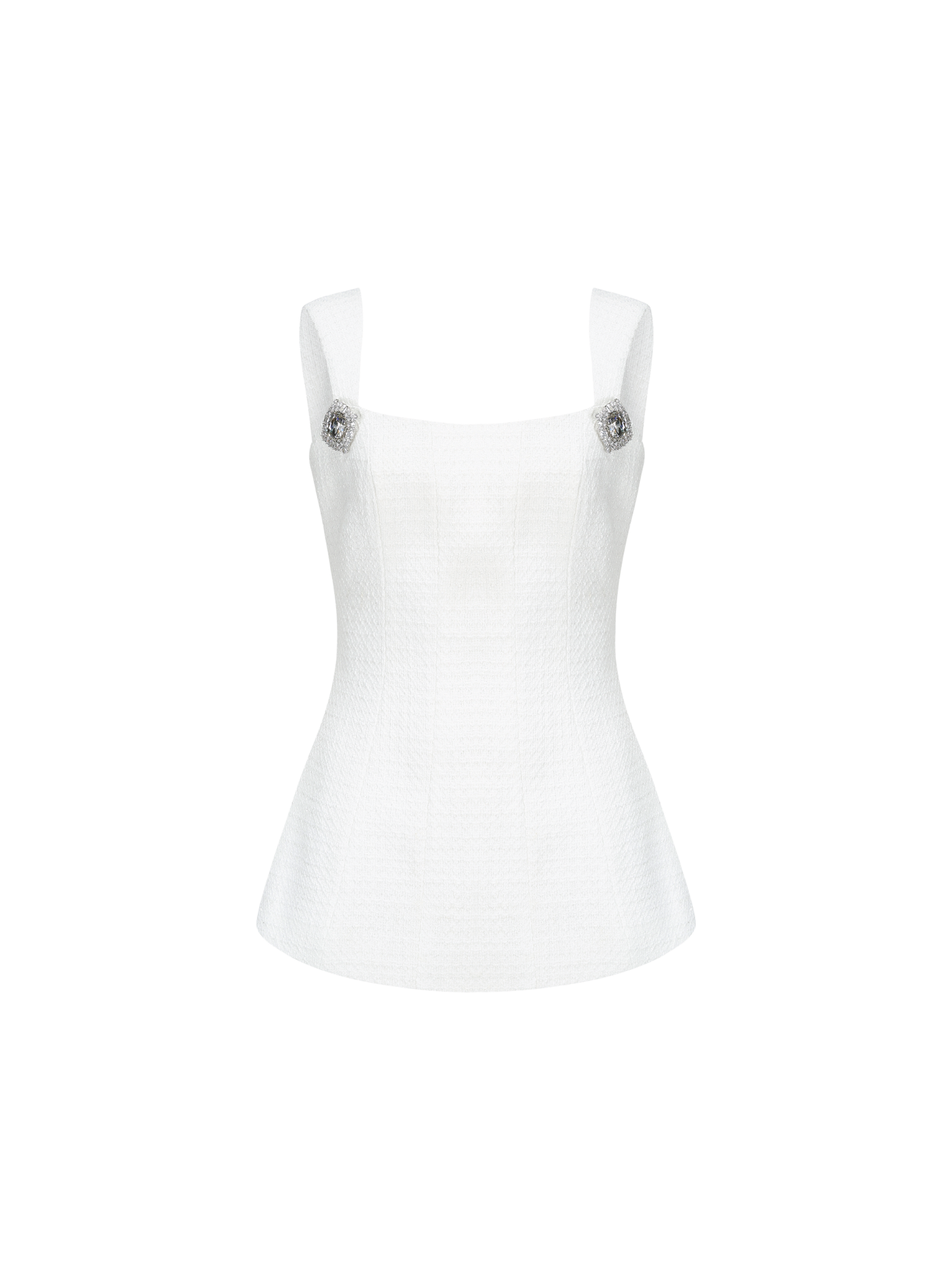 Annabella Textured Woven White Bow Top
