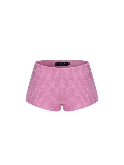 Annabella Textured Pink Woven Shorts