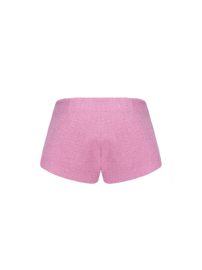 Annabella Textured Pink Woven Shorts