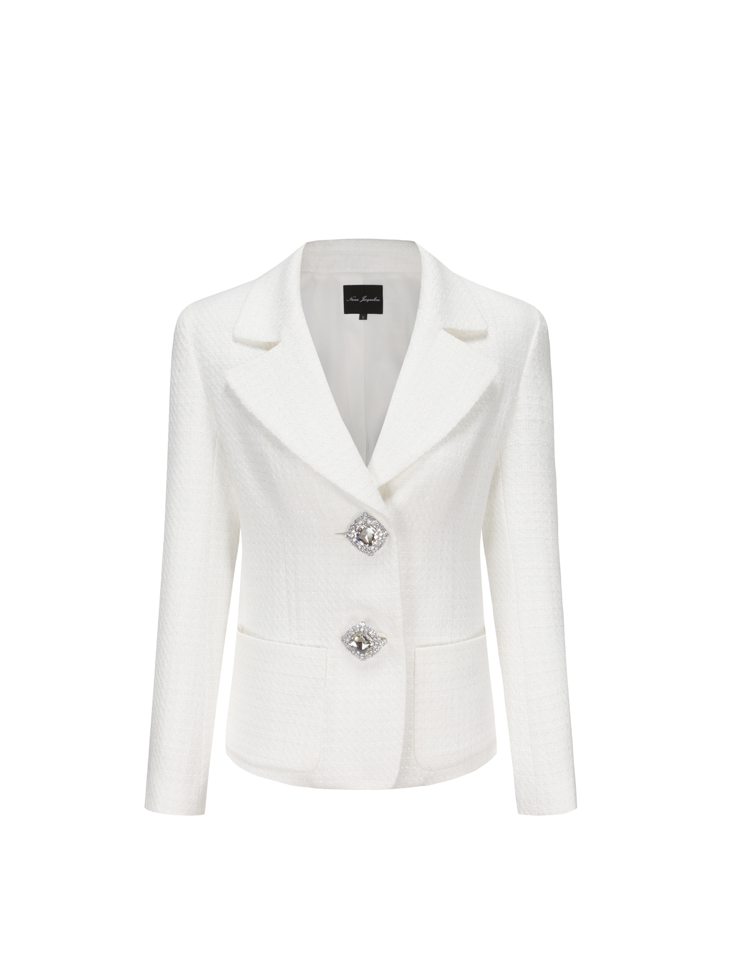 Maya Textured Lapel White Suit Jacket (Final Sale)