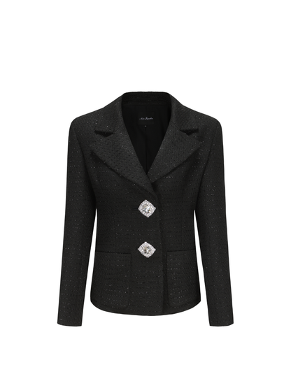 Maya Textured Lapel Black Suit Jacket (Final Sale)