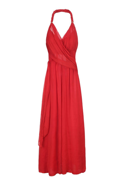 Amber Chiffon Dress (Red)