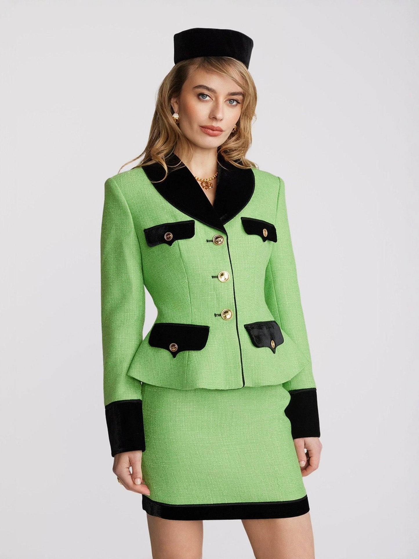 Michelle Tweed Skirt (Green) (Final Sale)