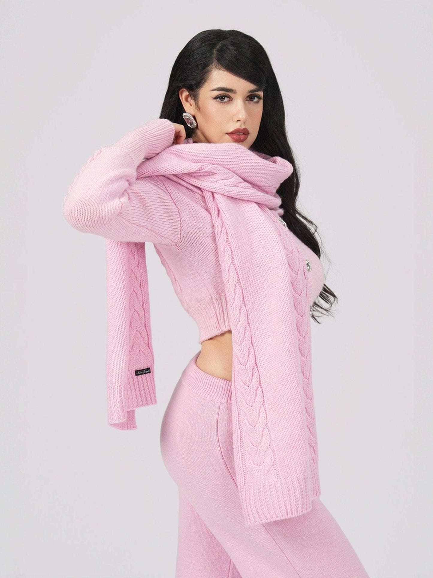 Addison Coat + Scarf Set (Pink) (Final Sale)