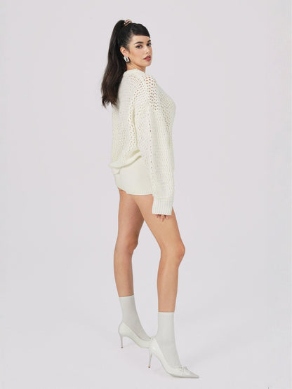 Alexis Cardigan + Scarf Set (White) (Final Sale)