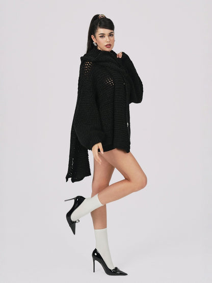 Alexis Cardigan + Scarf Set (Black) (Final Sale)