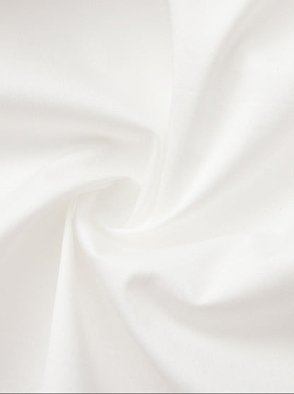 Claudine High-Waist A-Line White Midi Skirt