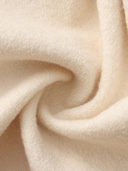 Claudine Bow-Back Wool White Coat