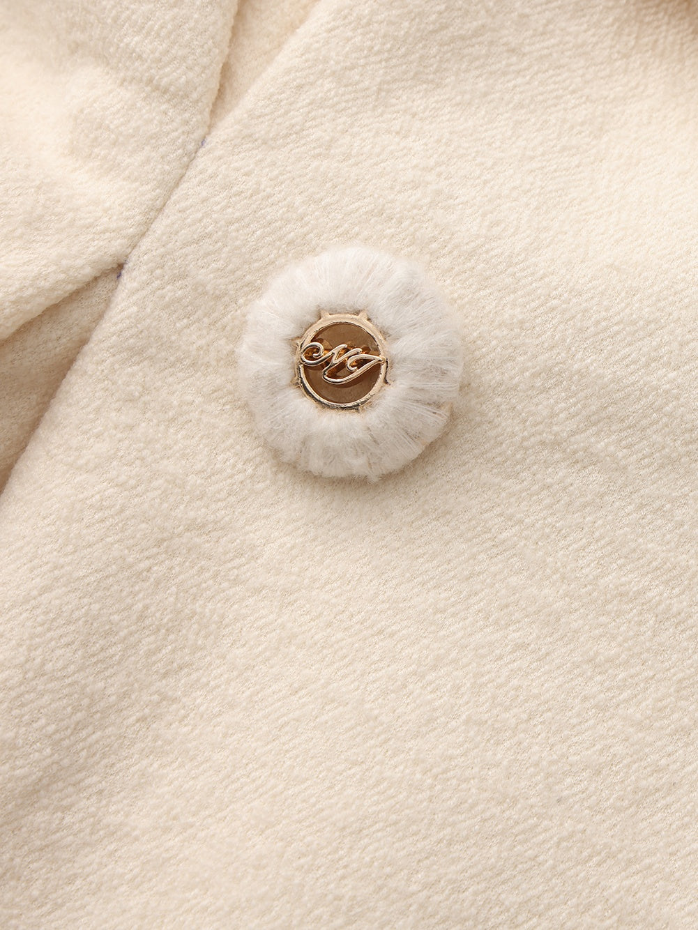 Claudine Bow-Back Wool White Coat