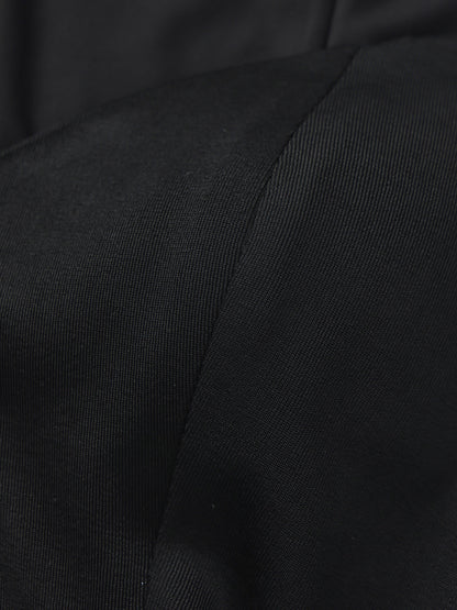 Alessandra Deep V Black Mini Dress