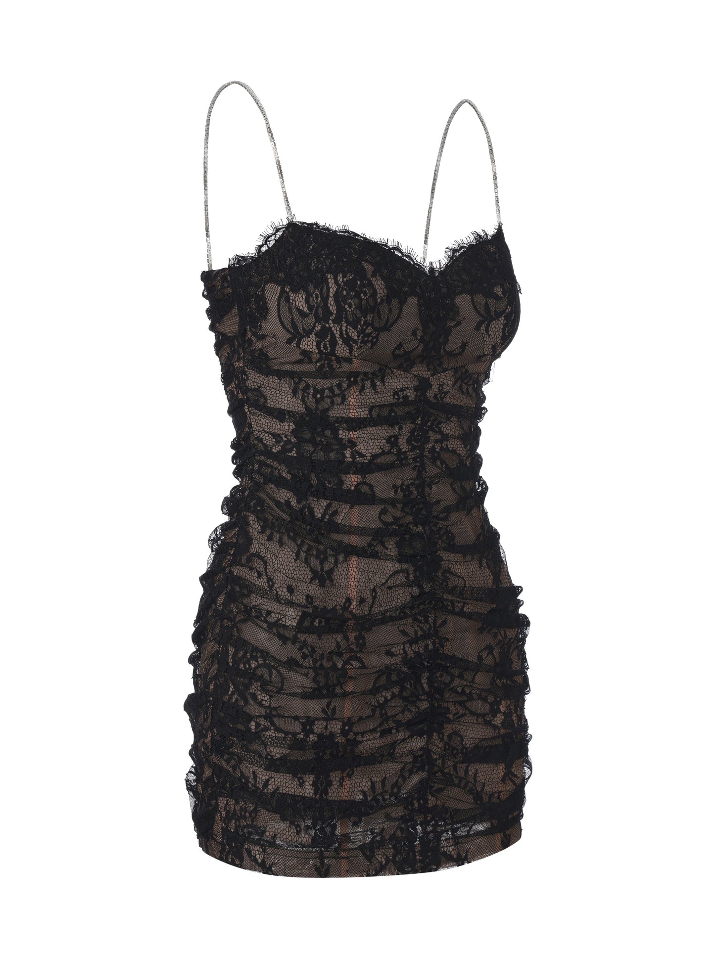 Mara Crystal-Strap Black Dress