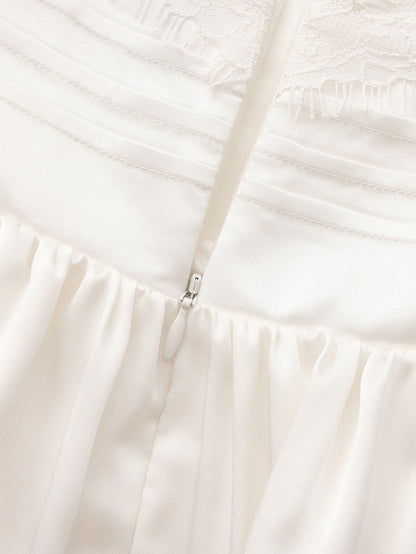 Amelie Lace Strapless White Dress