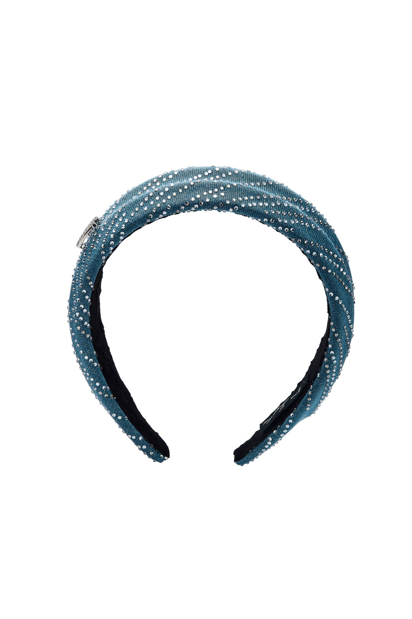 Felicia Crystal-Detail Blue Denim Headband