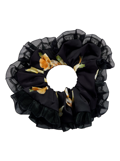 Claudia Lace Black Scrunchie