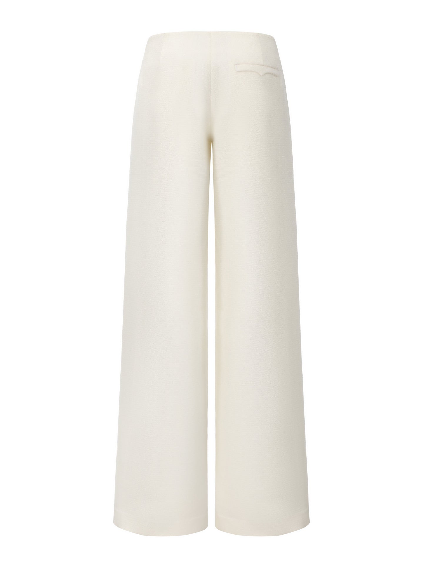 Juliette Textured Wide-Leg White Tailored Pants