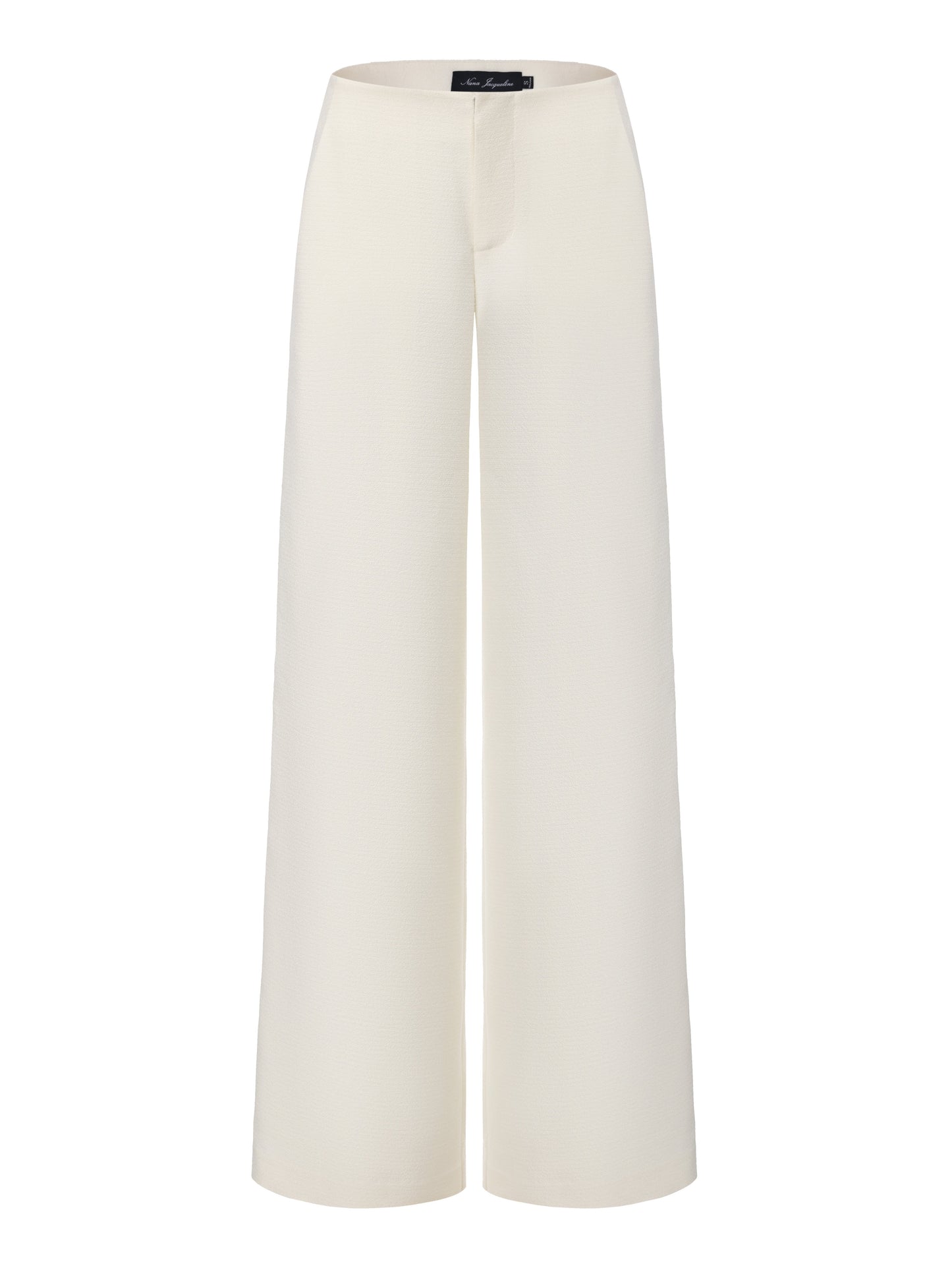 Juliette Textured Wide-Leg White Tailored Pants