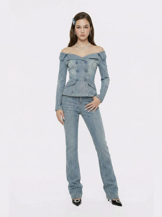 Gia High-Waist Crystal Jeans