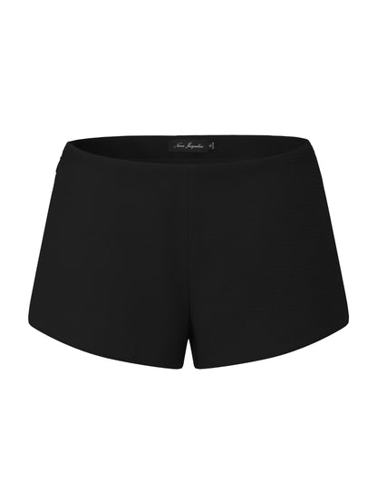 Camille Tailored Black Mid-Rise Shorts
