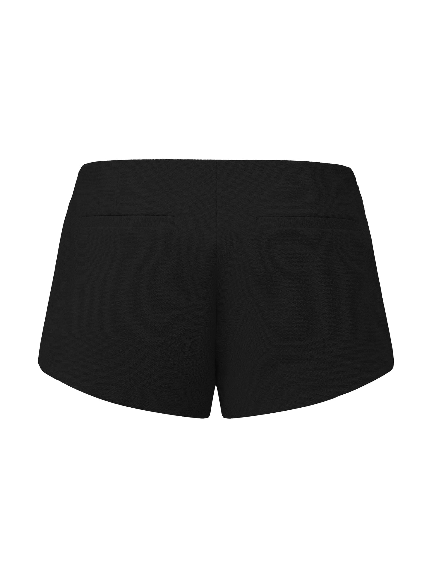 Camille Tailored Black Mid-Rise Shorts