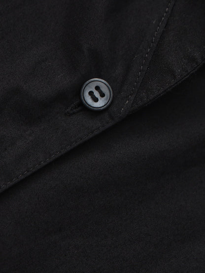 Georgina Tailored Long Sleeve Black Button-Down Shirt