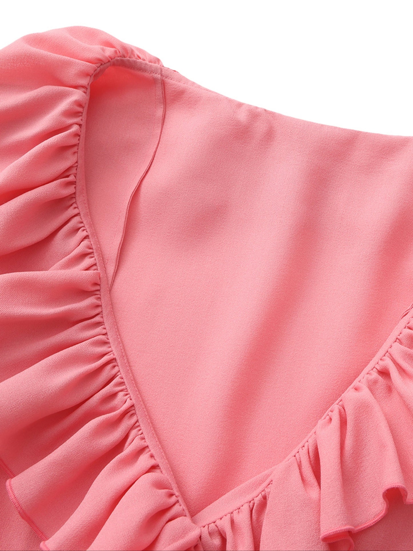 Charlotte Ruffle Pink Wrap Top