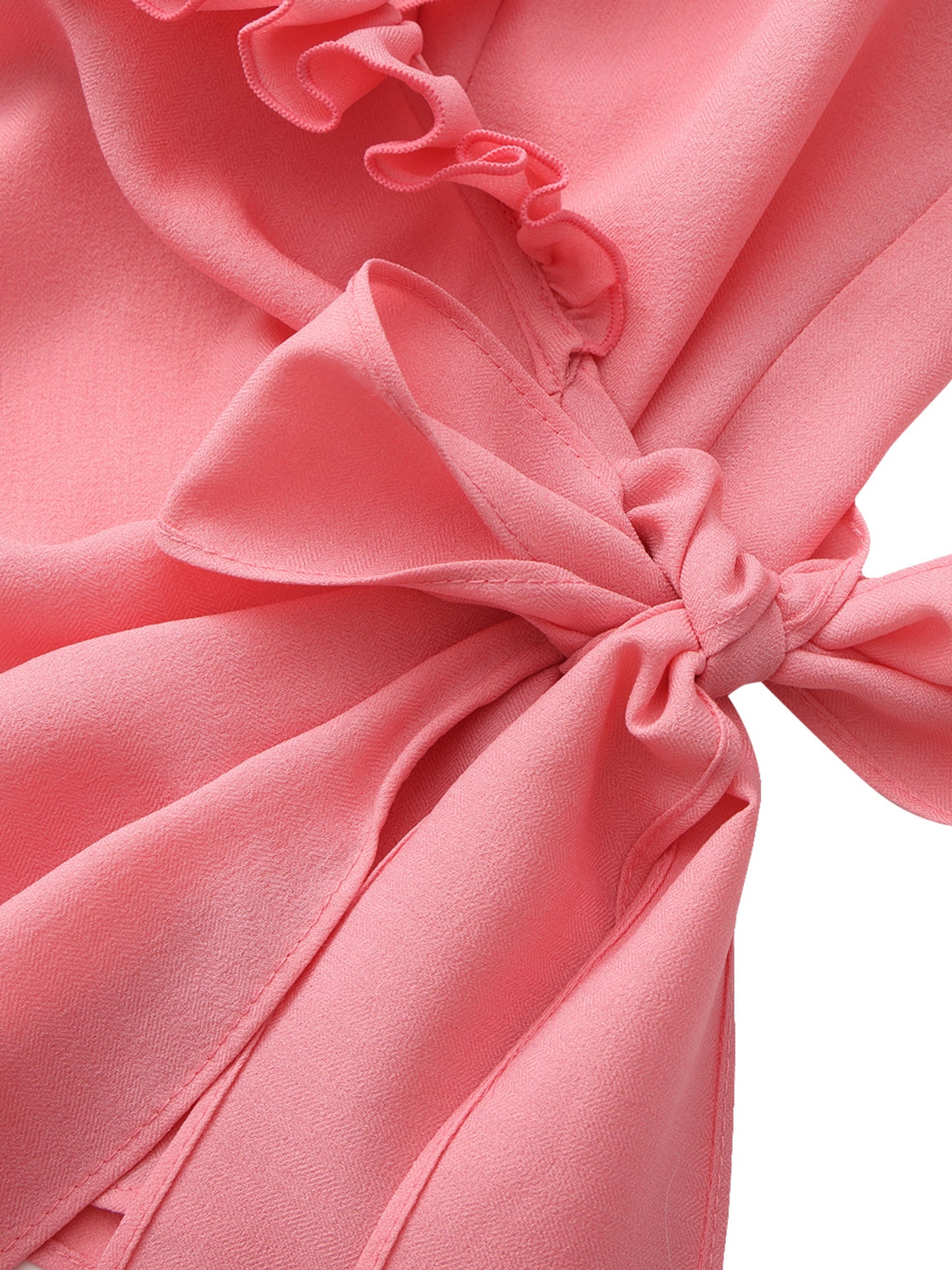 Charlotte Ruffle Pink Wrap Top
