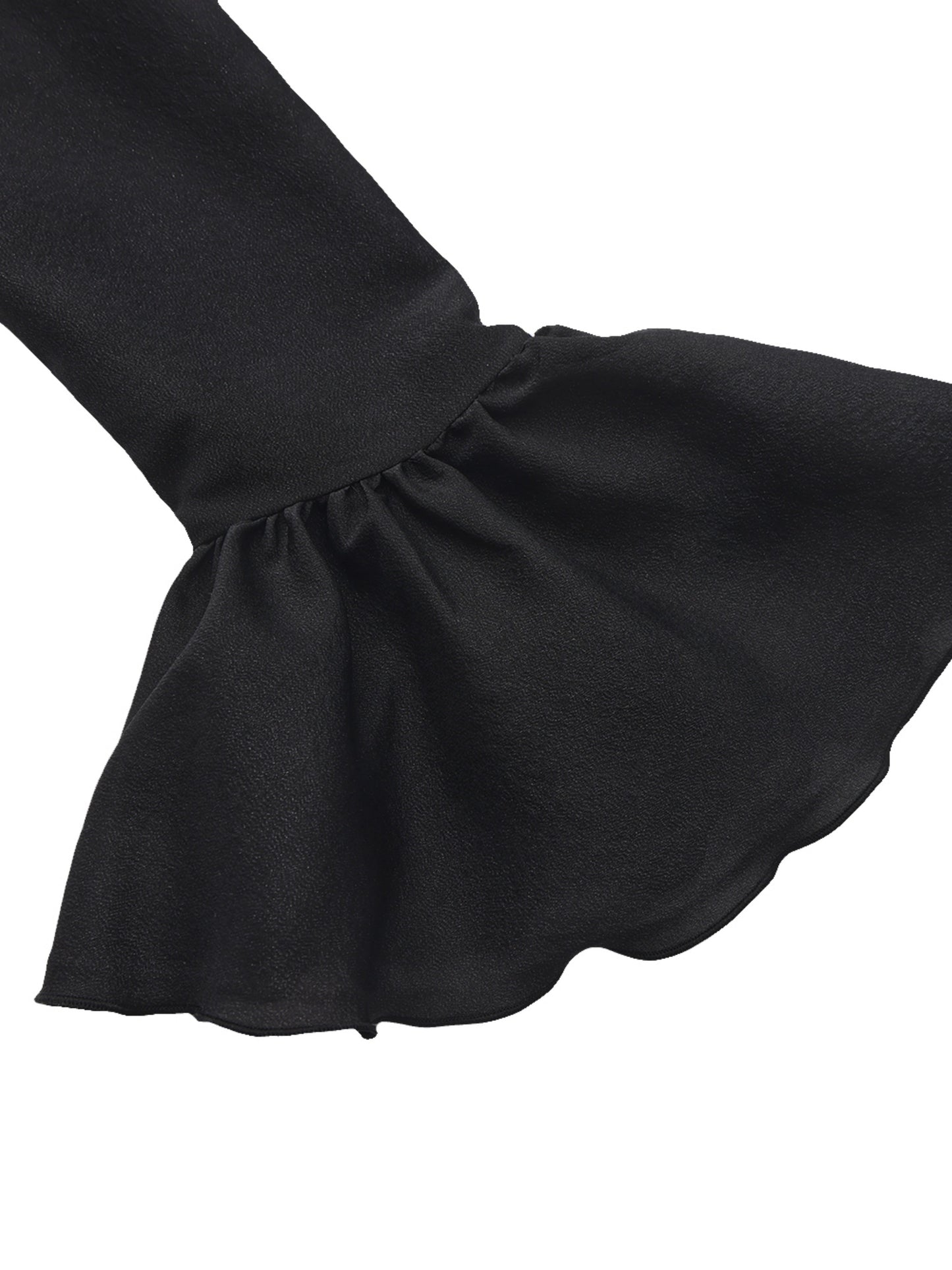 Charlotte Ruffle Black Wrap Top