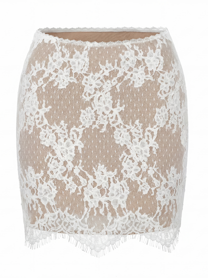 Alexandra Lace White Skirt