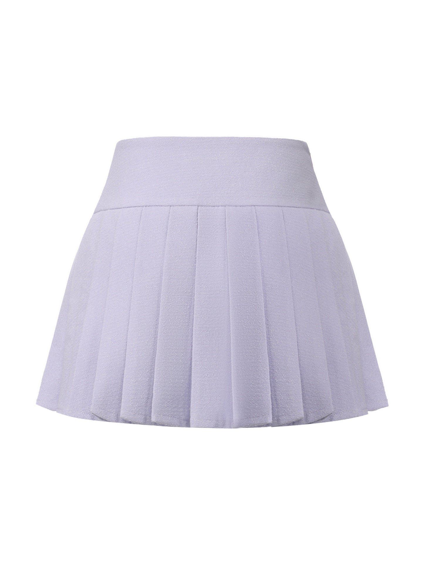 Camille Tailored Pleated Purple Mini Skirt