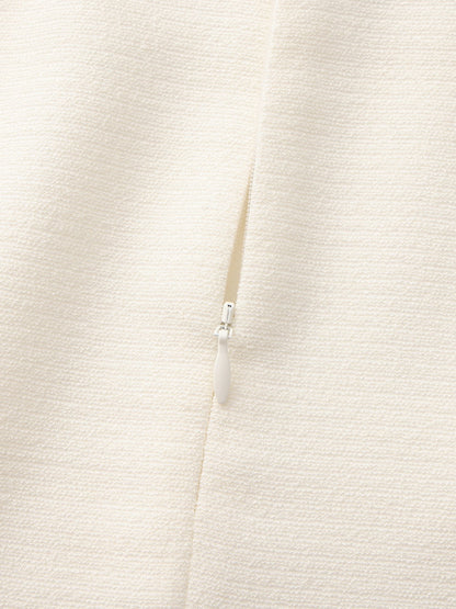 Natalia Tailored A-Line White Midi Skirt