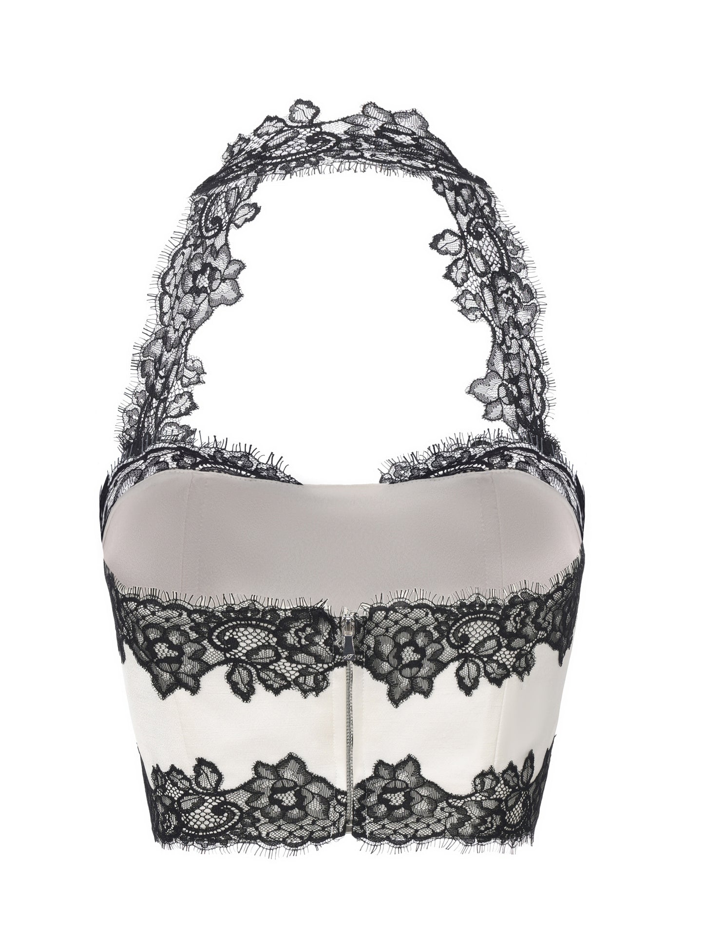 Daniela Lace Halter Ivory Acetate Top