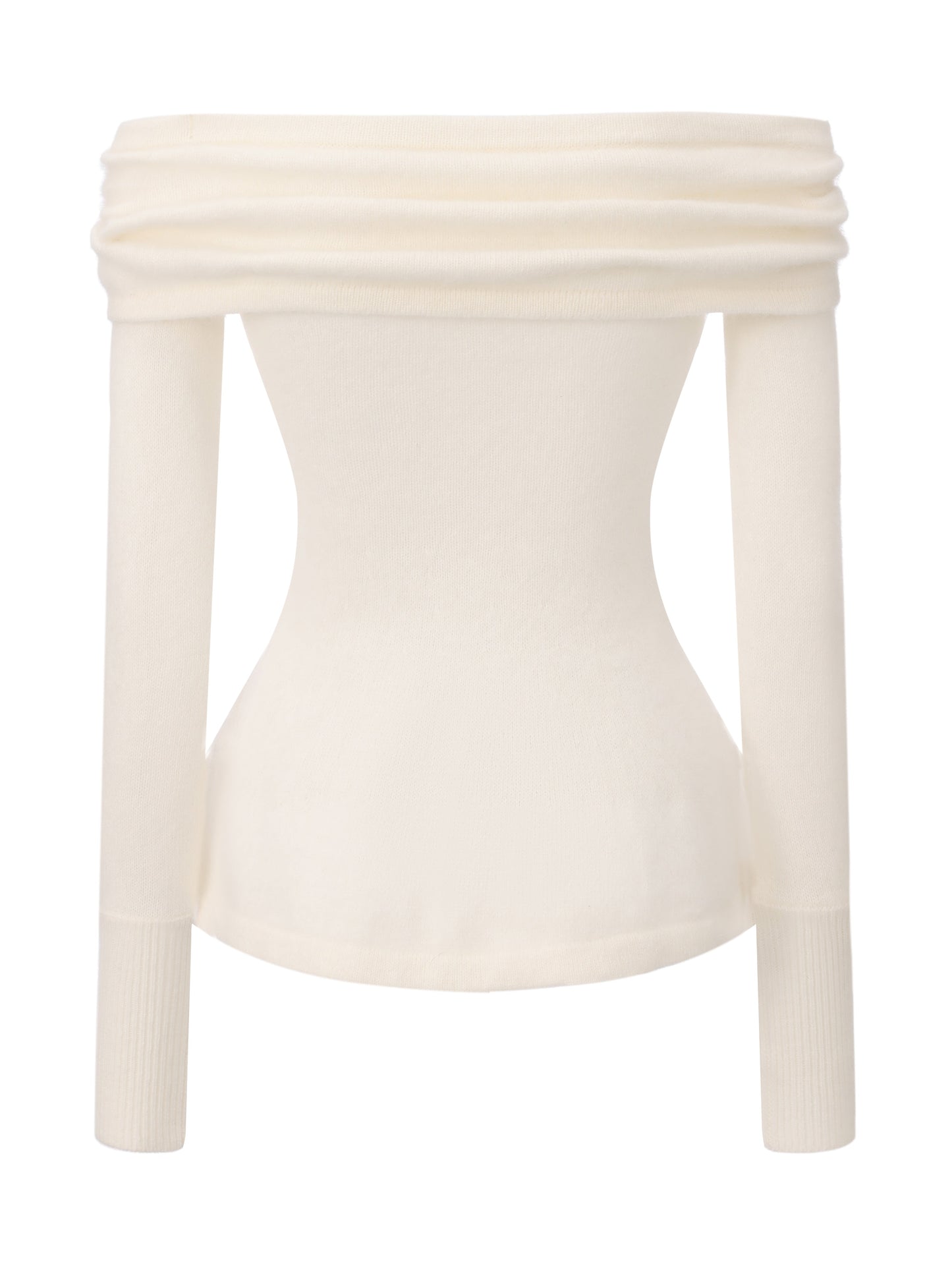 Brigitte Off-Shoulder Knit White Top