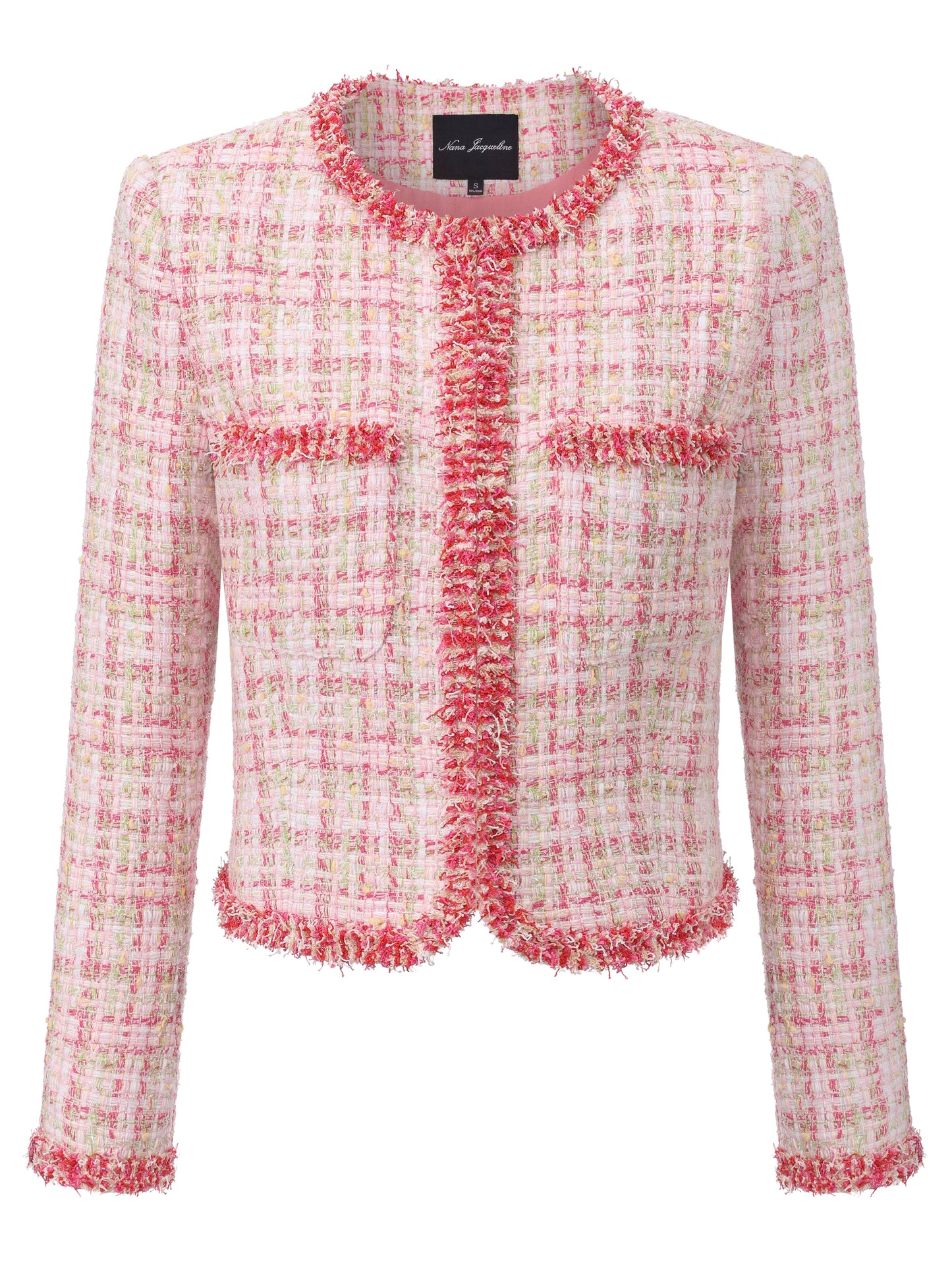 Bianca Metallic-Woven Fringe Pink Jacket