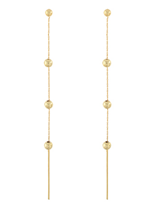 Ball Station Chain and Bar Earrings