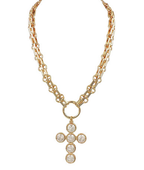 Cross & Watch Band Style Necklace