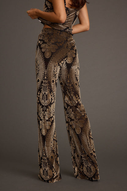 Silver Springs Burnout Velvet Flare Pants