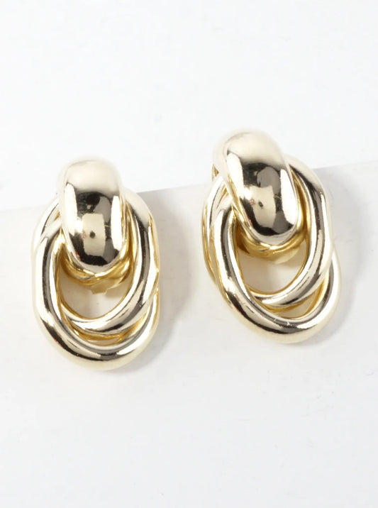 Classic Door-Knocker Stud Earrings
