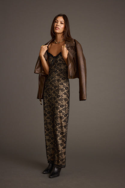 Temptation Black Lace Maxi Dress