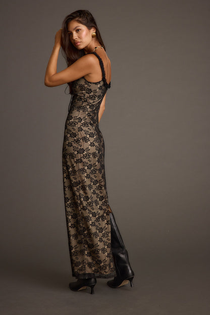 Temptation Black Lace Maxi Dress