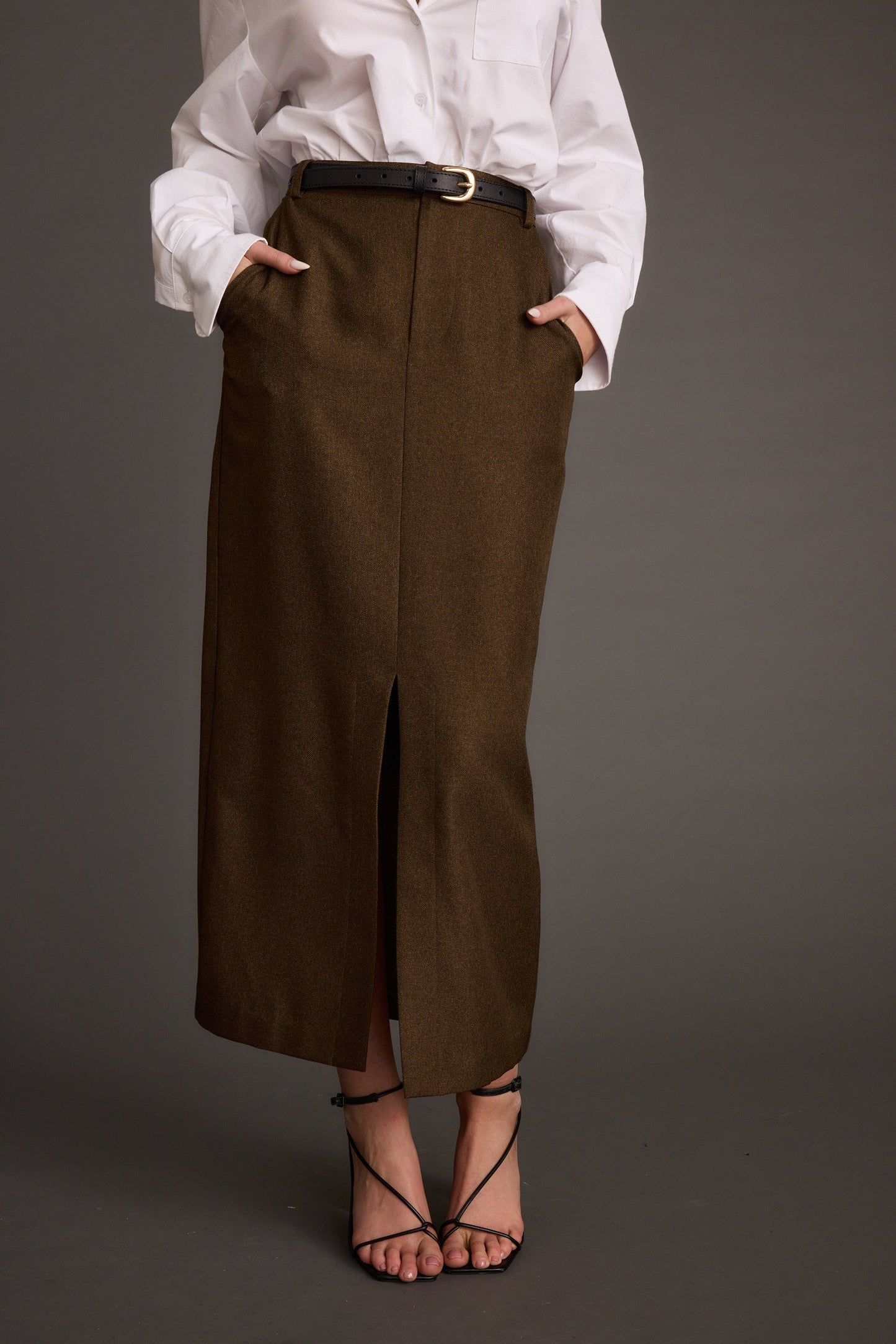 Perfect White Button Down + Skirt Combo