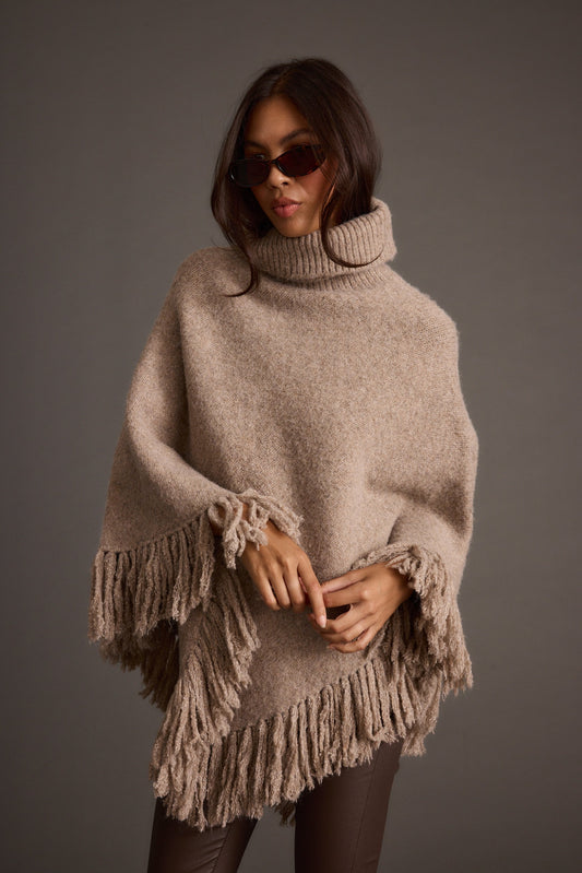 Tabitha Dark Taupe Poncho