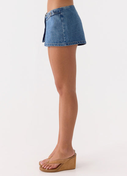 Tatina Denim Mini Shorts - Blue