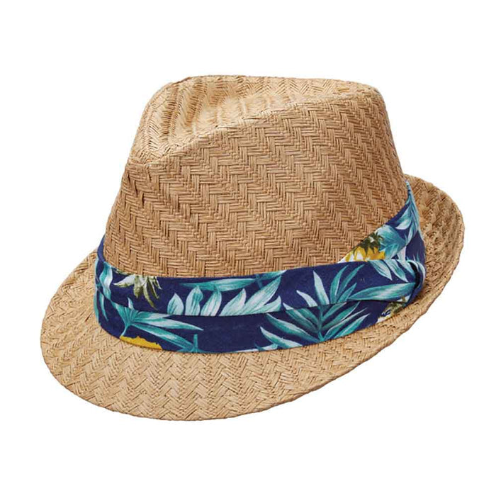 Acapulco Straw Fedora with 2-Pleat Band - Dorfman Pacific Hats Fedora Hat Scala Hats MS385 Tan X-Large (61 cm)