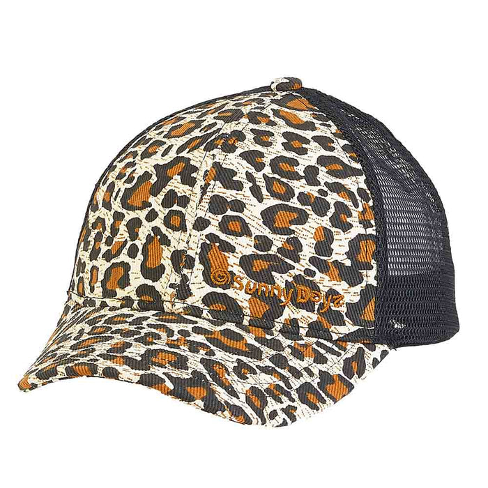 Animal Print Trucker's Cap for Small Heads - Sunny Dayz Hat Cap Sun N Sand Hats HK408B Brown Small (54 cm)
