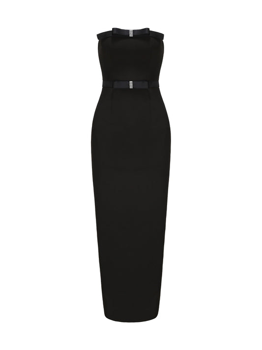 Demi Bow Dress (Black) (Final Sale)